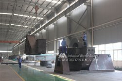 Assembly department of SIMO Blower carried out an assembly test for heavy single suction smelting furnace blower with 2410mm diameter that ordered by client from Chile