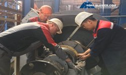 Centrifugal fan installation is processing